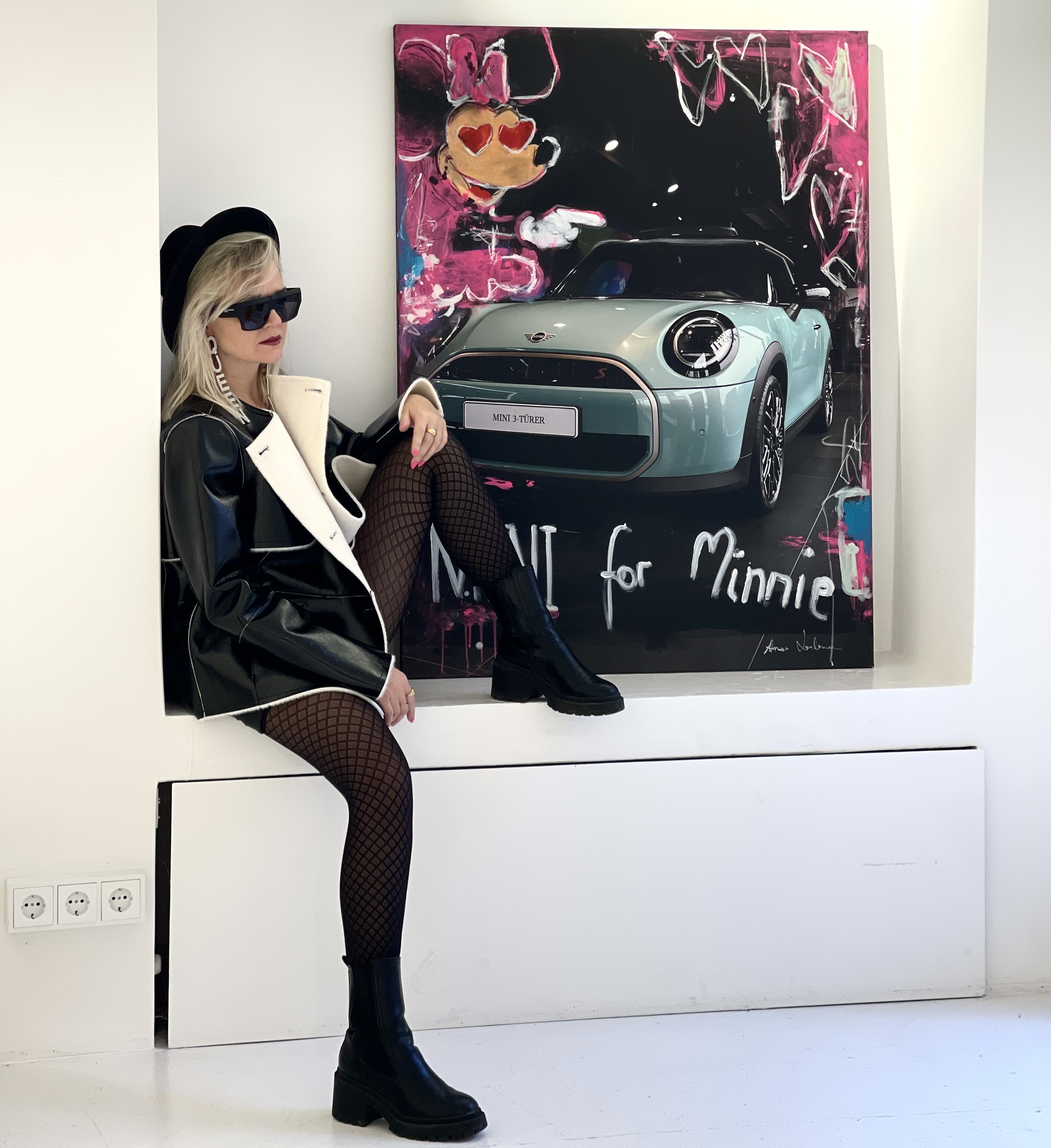 Abstraktes Ölgemälde in Blautönen